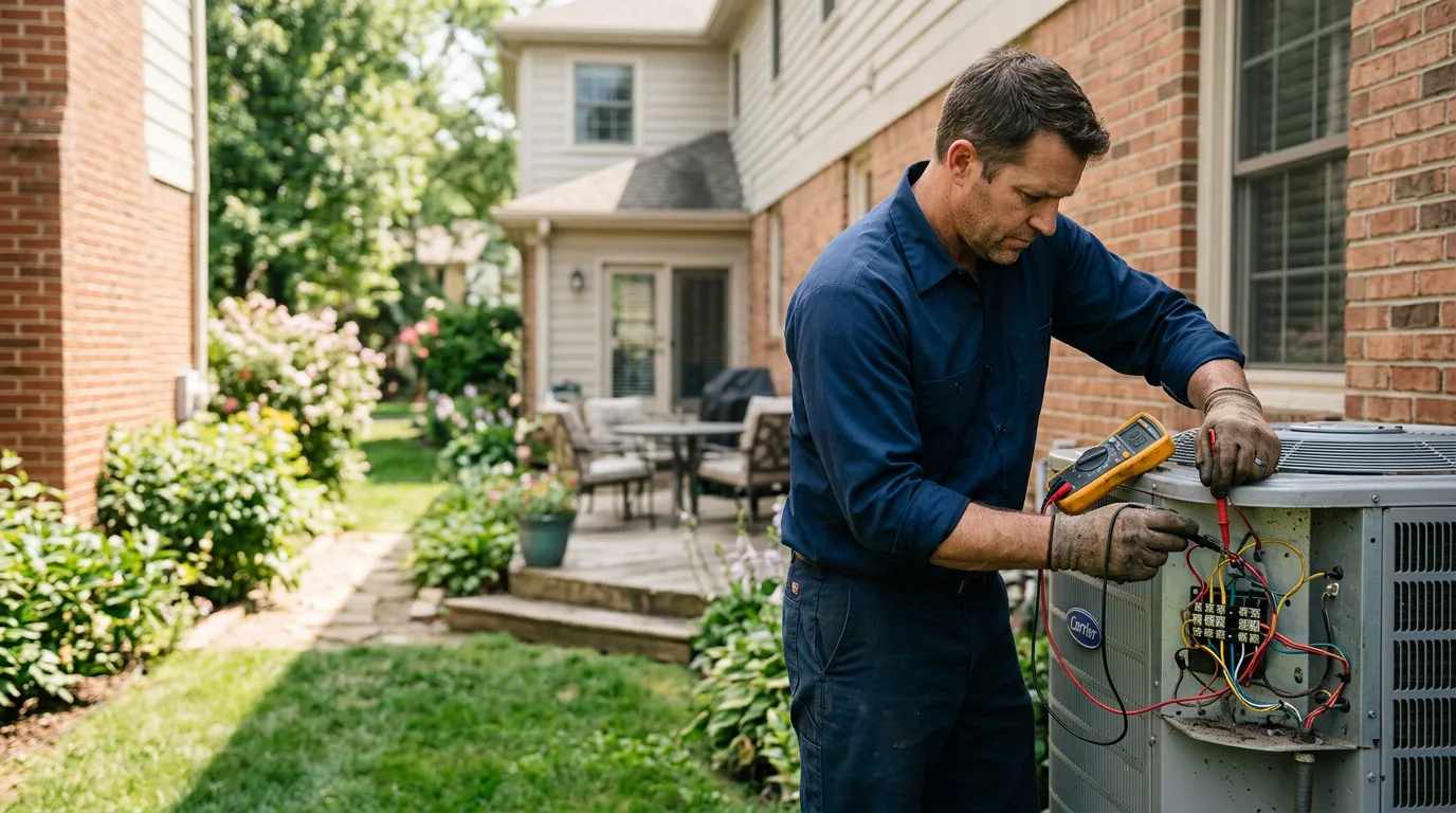 HVAC technician working near Castile, NY